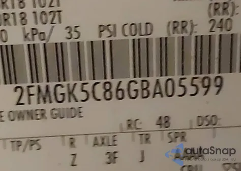 2016 Ford Flex Sel from USA, damaged, VIN 2FMGK5C86GBA05599